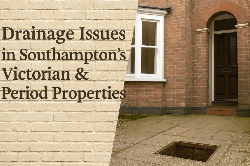 Victorian-era terraced houses in Southampton representing typical properties prone to blocked drains and outdated drainage systems.