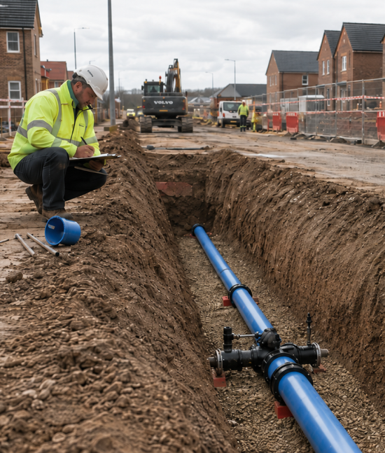 Water Main Installation for New Housing Projects e png